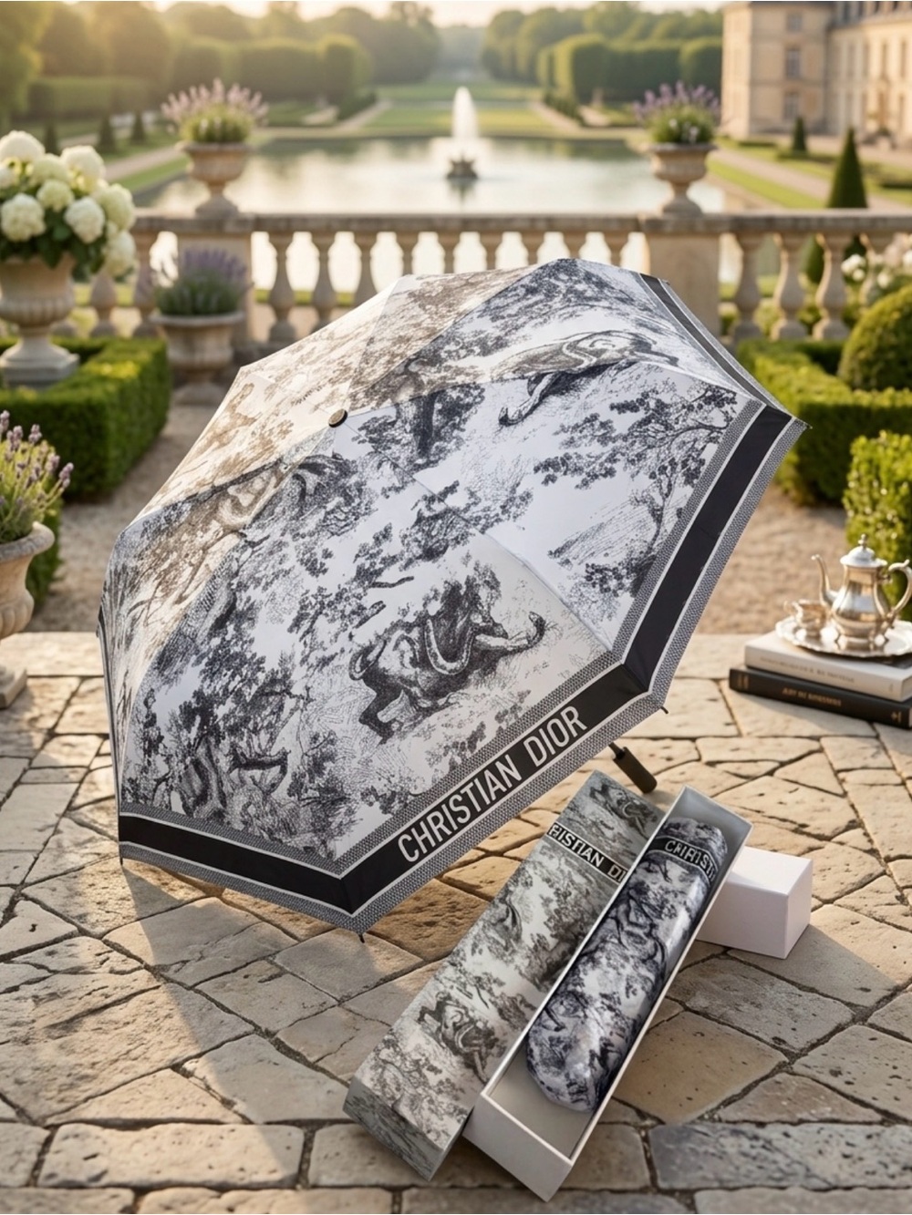 Dior Toile De Jouy Umbrella New in box no tag Amazing rare